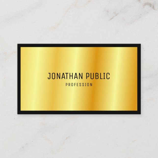 Faux Gold Elegant Professional Modern Template Business Card (Front)