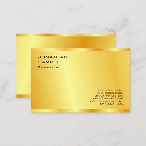 Faux Gold Elegant Professional Modern Template Business Card