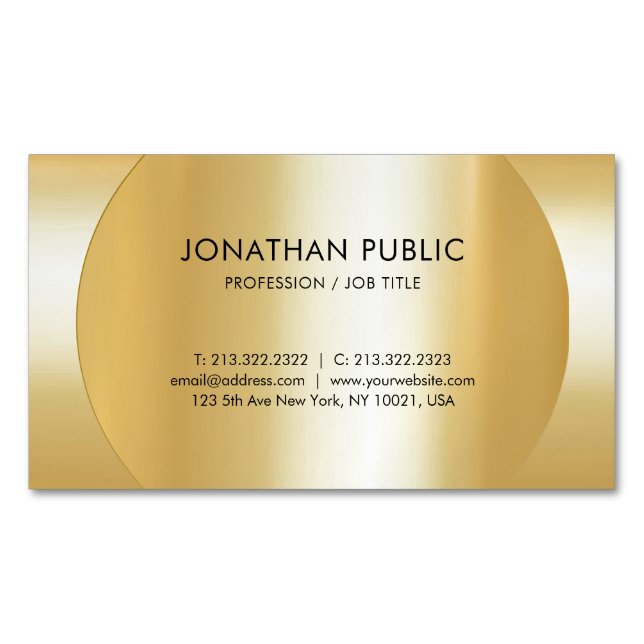 Faux Gold Elegant Professional Modern Template Business Card Magnet (Front)