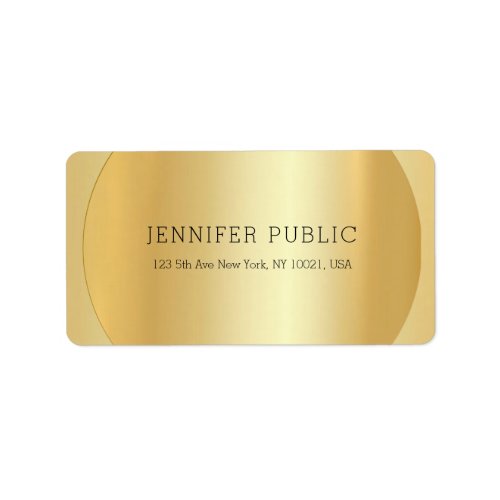 Faux Gold Elegant Professional Modern Template Label