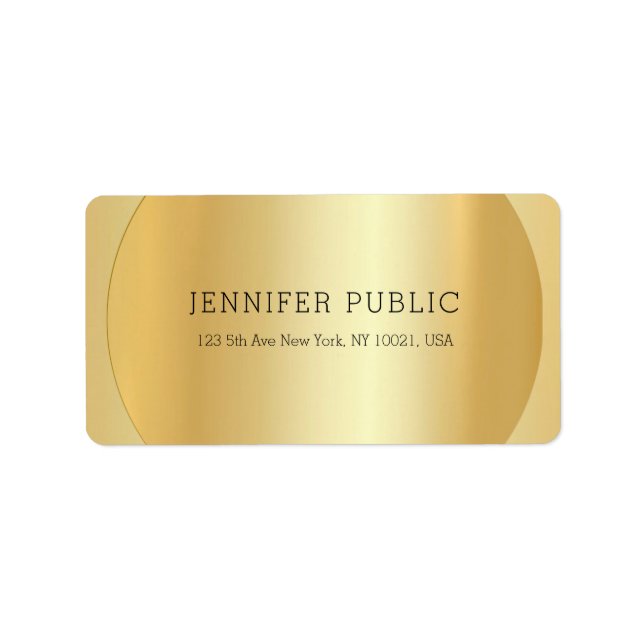 Faux Gold Elegant Professional Modern Template Label (Front)