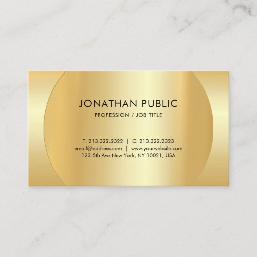 Faux Gold Elegant Simple Professional Modern Business Card