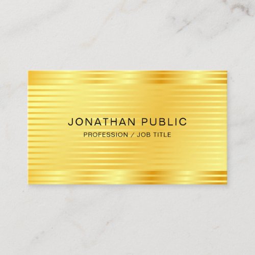 Faux Gold Elegant Simple Professional Template Business Card
