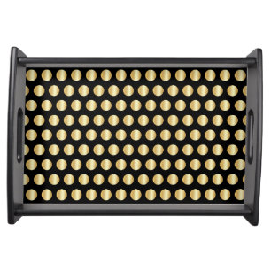 Faux Gold Elegant Template Black Modern Trendy Serving Tray