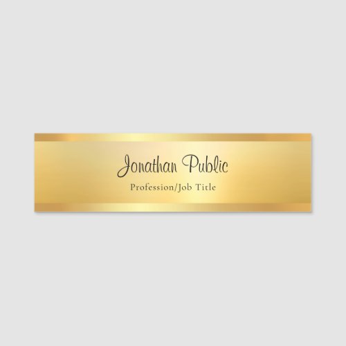 Faux Gold Elegant Template Calligraphy Script Name Name Tag