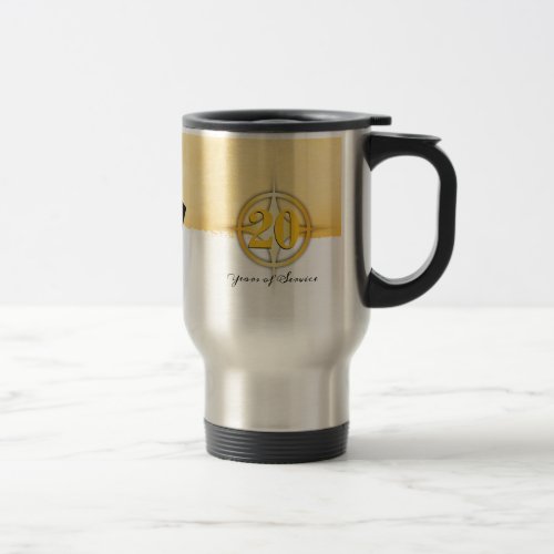 Faux gold emblem employee 20 year anniversary