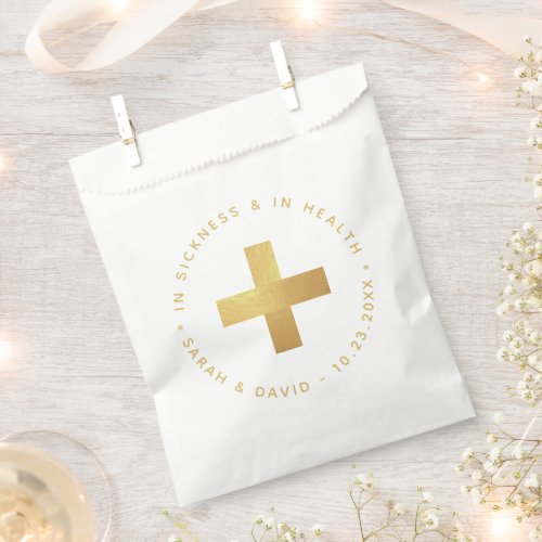 Faux Gold Emergency Kit In Sickness and in Health  Favor Bag