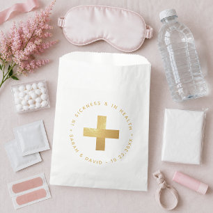 Faux Gold Emergency Kit In Sickness and in Health  Favor Bag