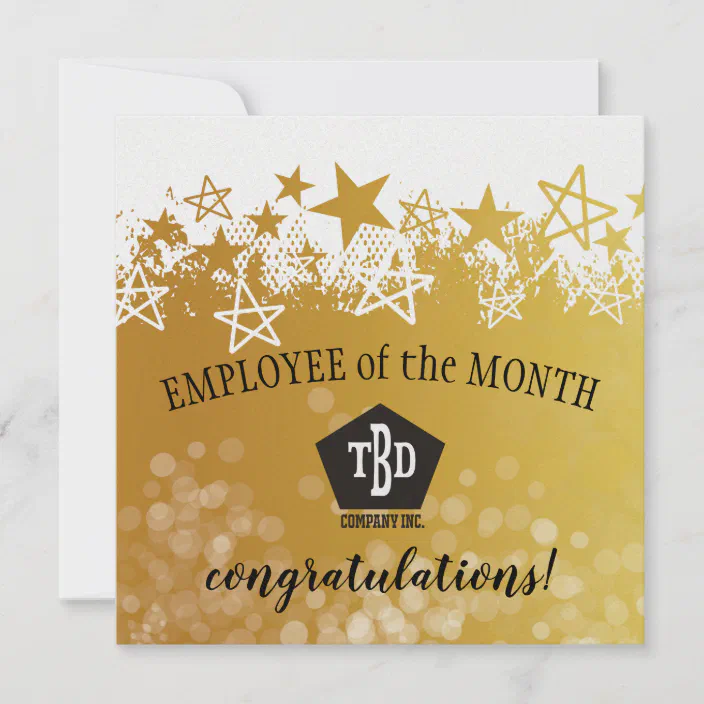 Faux Gold Employee Of The Month Award Card Zazzle Com