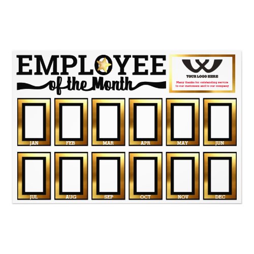 Faux gold employee of the month photo display