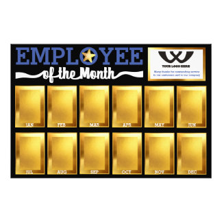 Faux gold employee of the month photo display