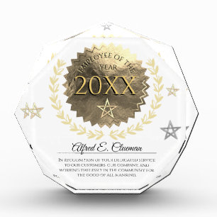 Faux gold Employee of the Year award