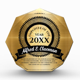 Faux gold Employee Volunteer of the Year award