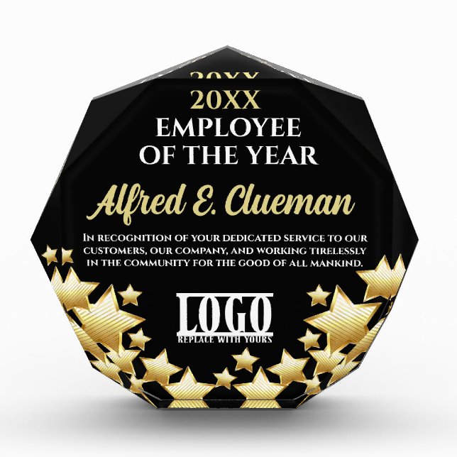 Faux gold Employee Volunteer of the Year award (Front)