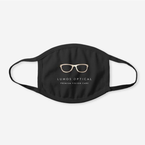 Faux Gold Eyeglasses  Optometry Vision Care Black Cotton Face Mask