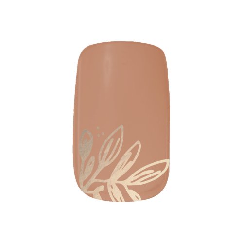 Faux Gold Fall Leaf Minx Nail Art