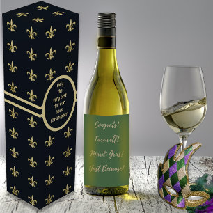 Faux Gold FleurDeLis on Graphite Wine Box