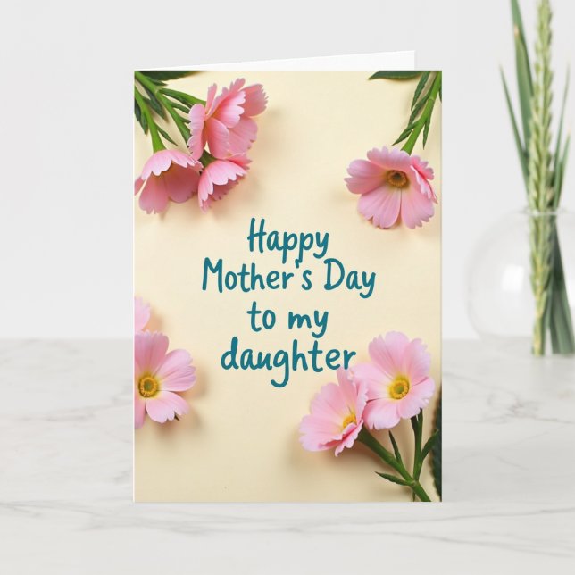 Faux Gold Floral Happy Mothers Day Card (Front)