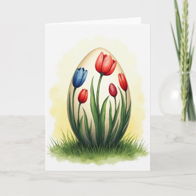 Faux Gold Floral Springtime Card (Front)