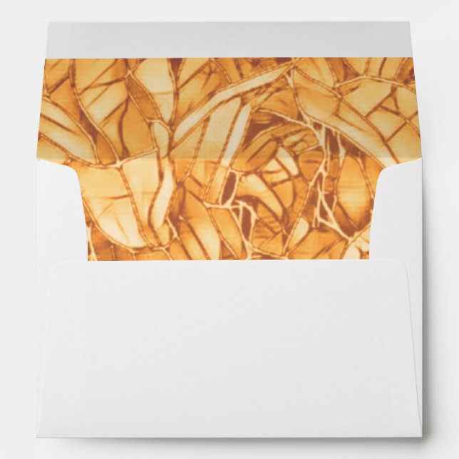 Faux Gold Floral Wedding Adress  Envelope (Back (Bottom))