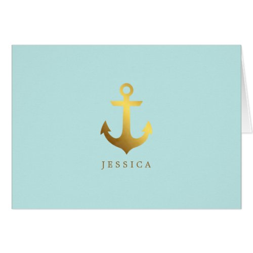 Faux Gold Foil Anchor Personalized