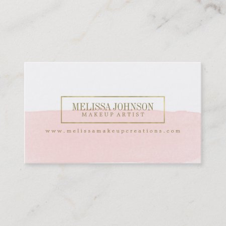 Faux Gold Foil And Watercolor Business Cards