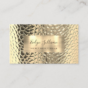 faux gold foil animal skin business card