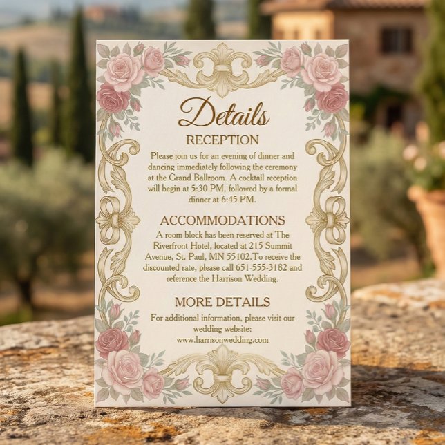 Faux Gold Foil Baroque Floral Frame Enclosure Card (Creator Uploaded)