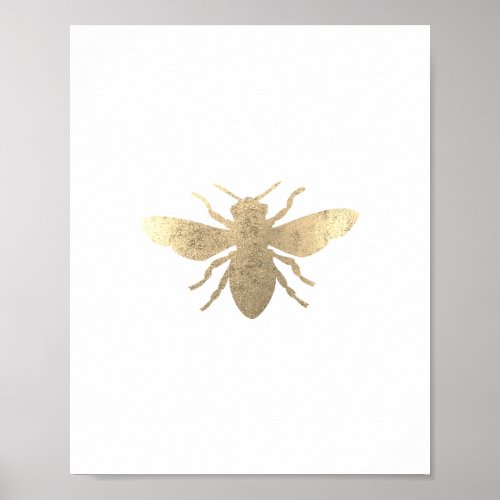 faux gold foil bee design poster