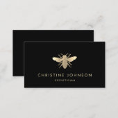 faux gold foil bee logo business card (Front/Back)