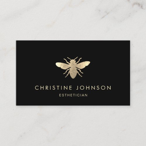 faux gold foil bee logo business card