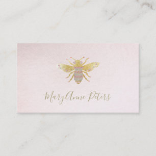 faux gold foil bee logo business card