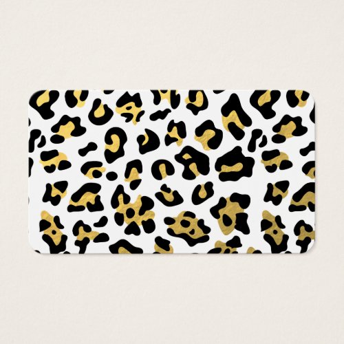 Faux Gold Foil Black Leopard Print Pattern Business Cards