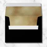 Faux Gold Foil Black Wedding 5x7 Envelope<br><div class="desc">A solid black 5x7 envelope with a faux gold foil lining. This elegant and modern envelope is a classy way to send wedding invitations.</div>