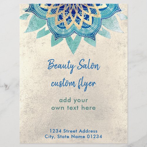 FAUX gold foil blue lotus logo Flyer