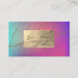 Faux Gold Foil Botanical Beauty Studio Ombre Pink Business Card