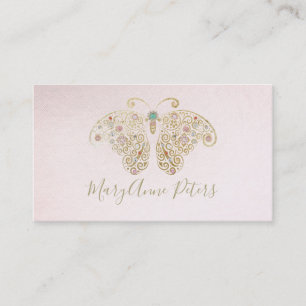 faux gold foil butterfly business card