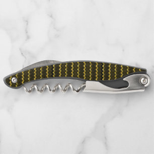 Faux gold foil chevron pattern waiter's corkscrew