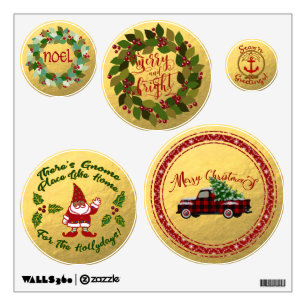 Faux Gold Foil Christmas Collection Holiday Decals