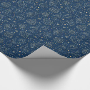 Faux Gold Foil Christmas Tree Decoration Pattern Wrapping Paper