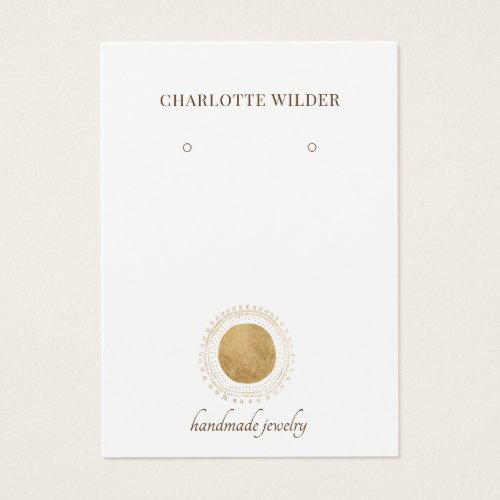 Faux Gold Foil Circle Earring Display Cards