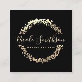 Faux Gold Foil Circle Square Business Card by amoredesign at Zazzle