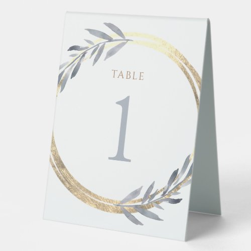 faux gold foil circle table number sign