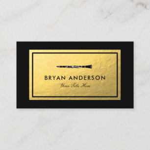 Faux Gold Foil - Clarinet Business Card