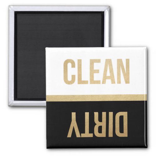 Faux Gold Foil Clean Dirty Dishwasher Magnet