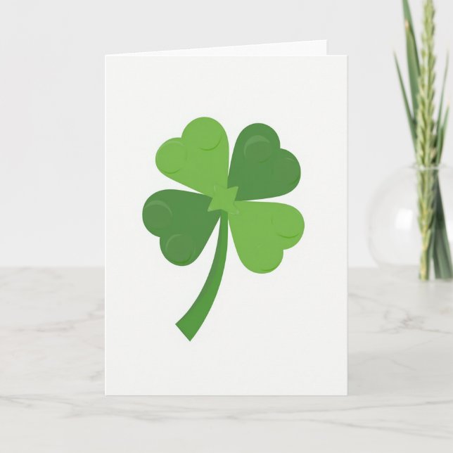 Faux Gold Foil Clover Card (Front)