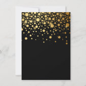 Faux Gold Foil Confetti | Black Bridal Shower Invitation (Back)
