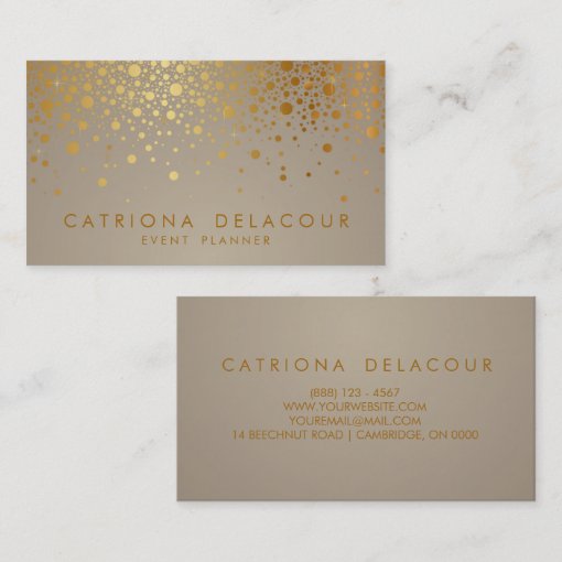 Faux Gold Foil Confetti Business Card Zazzle