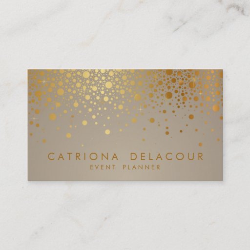 Customizable Faux Gold Foil Confetti Business Card
