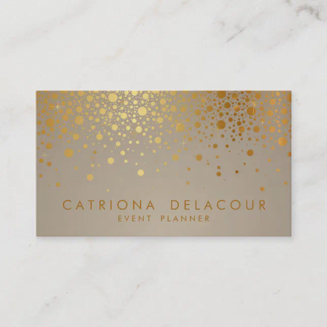 Faux Gold Foil Confetti Business Card Zazzle